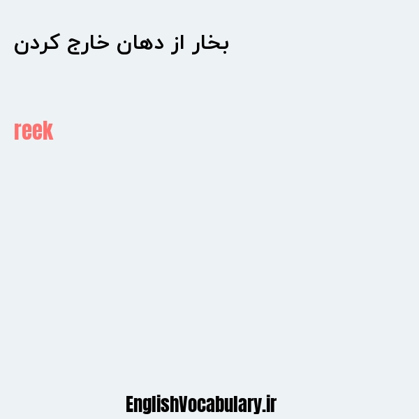 بخار از دهان خارج کردن به انگلیسی