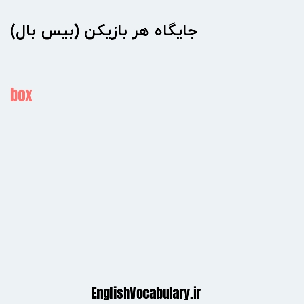 جایگاه هر بازیکن (بیس بال) به انگلیسی