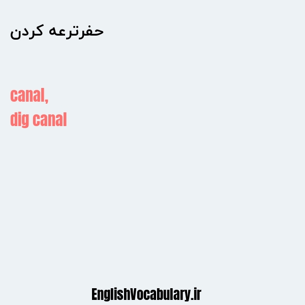 حفرترعه کردن به انگلیسی