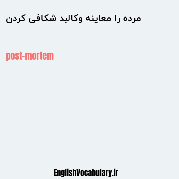 مرده را معاینه وکالبد شکافی کردن به انگلیسی