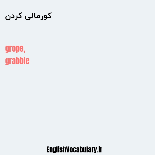 کورمالی کردن به انگلیسی